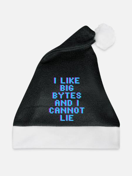 Ich mag große Bytes - Weihnachtsmütze - Schwarz/Weiß