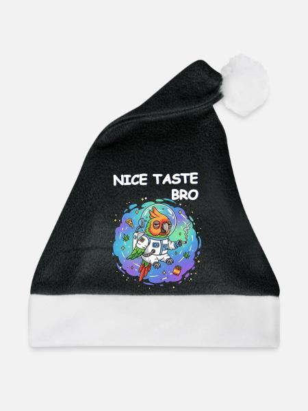 Space Weed Papagei - Weihnachtsmütze - Schwarz/Weiß