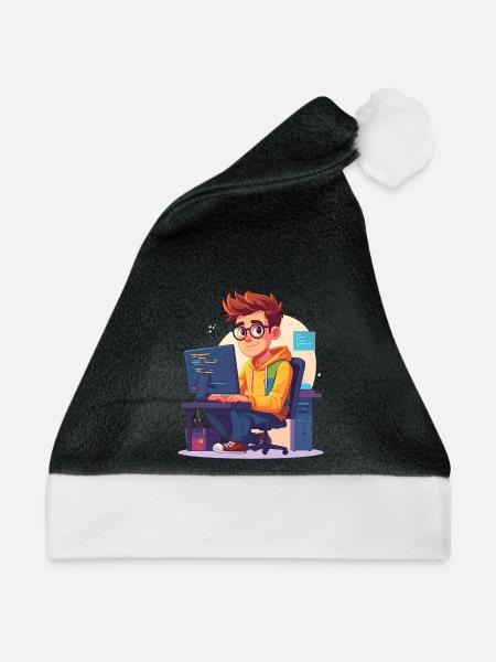 Programmierer oder Nerd - Weihnachtsmütze - Schwarz/Weiß