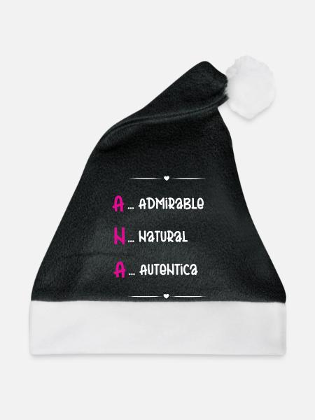 Personalisiertes Geschenk Ana - Weihnachtsmütze - Schwarz/Weiß