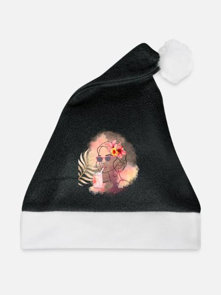 Tropic Mood Summer Design - Weihnachtsmütze - Schwarz/Weiß