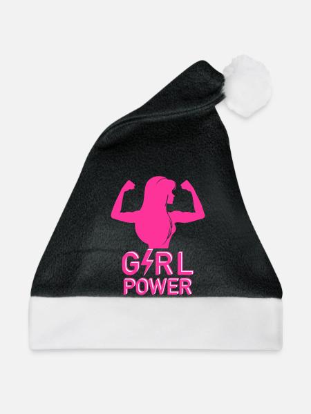 GIRL POWER Neon Silhouette - Weihnachtsmütze - Schwarz/Weiß