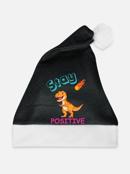 Sternenpositiver Dino-Meteor - Weihnachtsmütze - Schwarz/Weiß