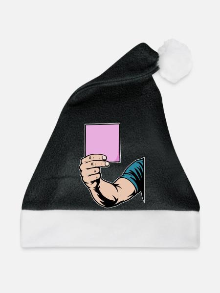 Pinke Karte - Weihnachtsmütze - Schwarz/Weiß