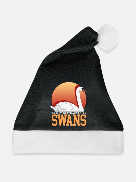 Schwäne Schwanenliebhaber Schwan Geschenk - Weihnachtsmütze - Schwarz/Weiß - Vorne