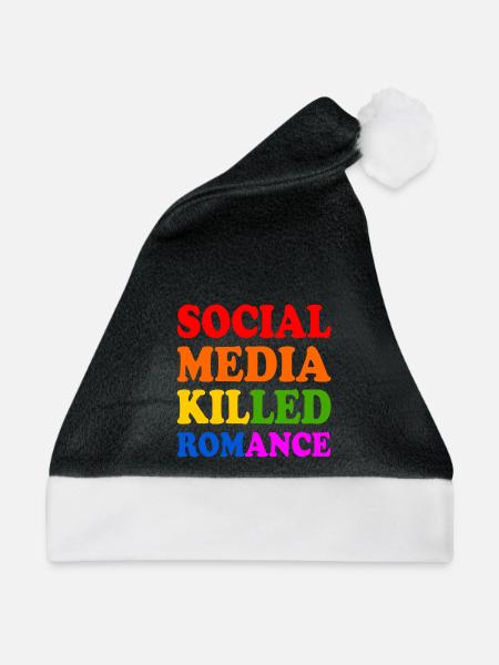 social media killed romance - Weihnachtsmütze - Schwarz/Weiß