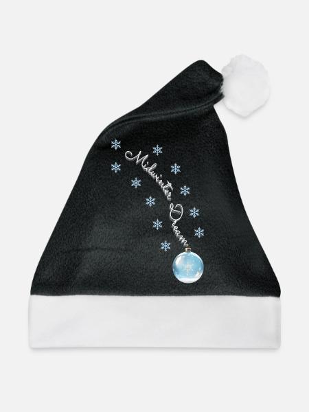 Winter Dreams - Magische Weihnachtskugel - Weihnachtsmütze - Schwarz/Weiß - Vorne