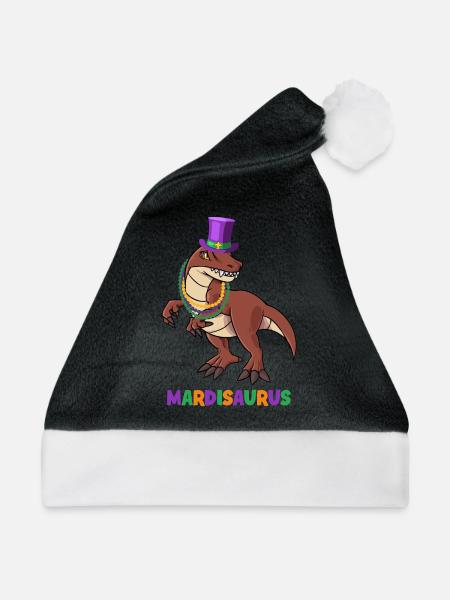 MARDISAURUS Mardi Gras Dinosaurus - Weihnachtsmütze - Schwarz/Weiß