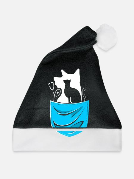 Tierarzt - Weihnachtsmütze - Schwarz/Weiß
