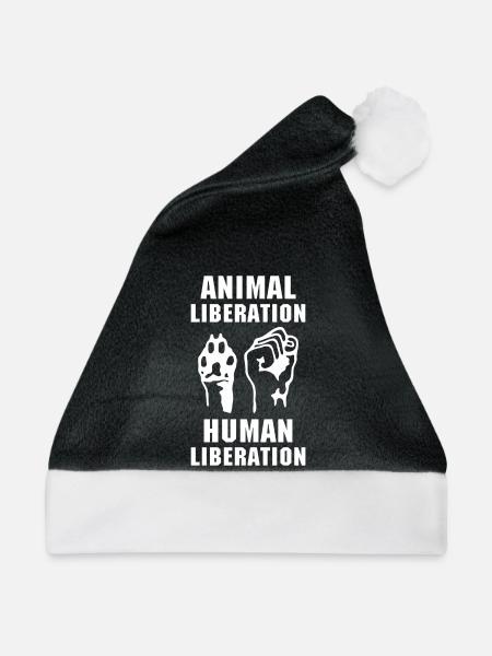 Befreiung der Tiere - Weihnachtsmütze - Schwarz/Weiß - Vorne