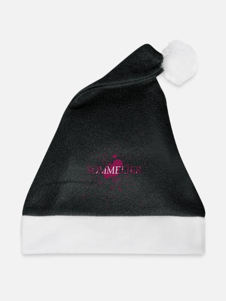 Sommelier - Wein Design - Weihnachtsmütze - Schwarz/Weiß