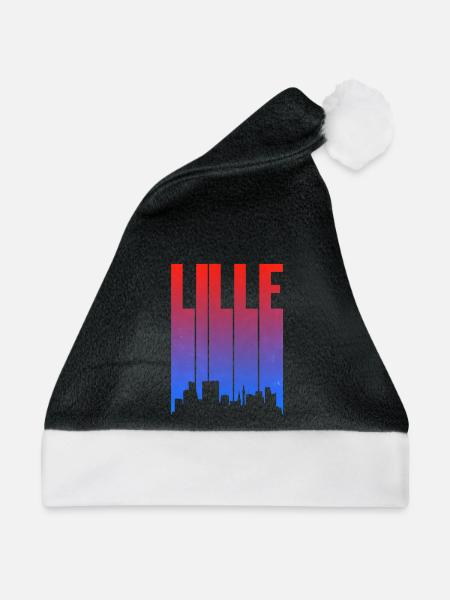 Lille Stadt Skyline Gradient - Weihnachtsmütze - Schwarz/Weiß