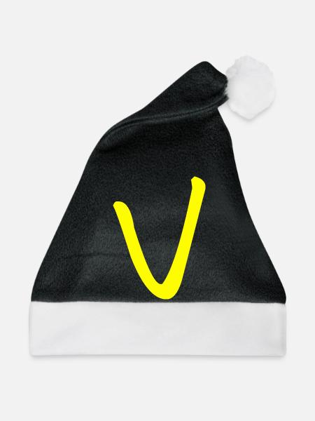 Buchstabe V - Weihnachtsmütze - Schwarz/Weiß