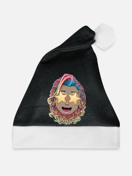 Lebendige Sternenaugen-Feier - Weihnachtsmütze - Schwarz/Weiß