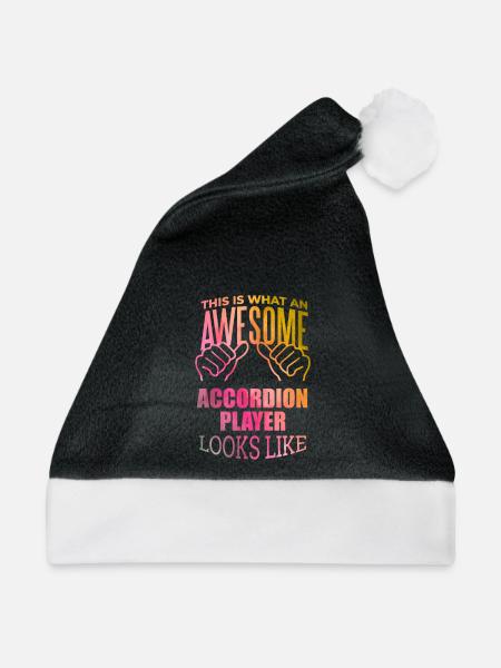 Akkordeon, Akkordeon, Akkordeon - Weihnachtsmütze - Schwarz/Weiß - Vorne