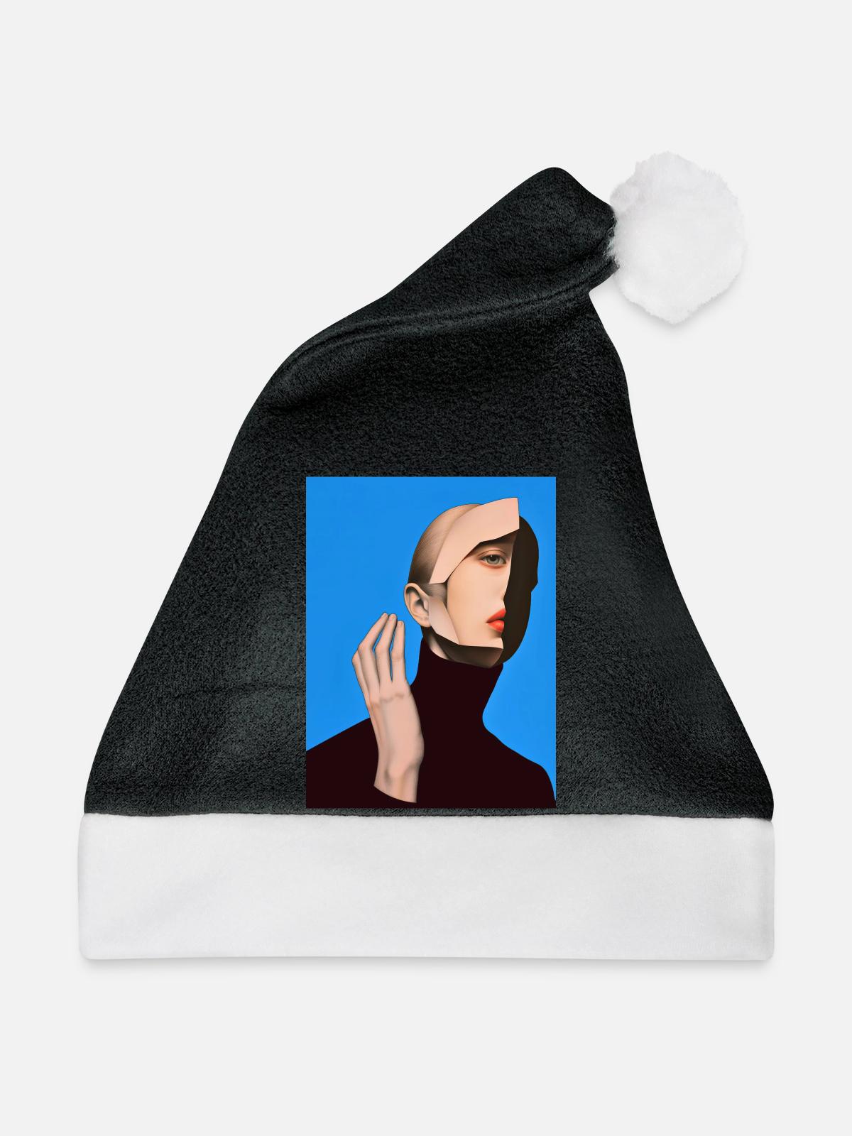 surreal portrait - Weihnachtsmütze - Schwarz/Weiß - Vorne