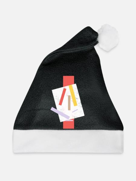 Abstrakte Farbklecks Kunstdesign - Weihnachtsmütze - Schwarz/Weiß - Vorne