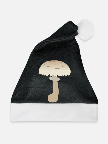 Minimalistische Sonnenschirm-Pilz-Illustration - Weihnachtsmütze - Schwarz/Weiß