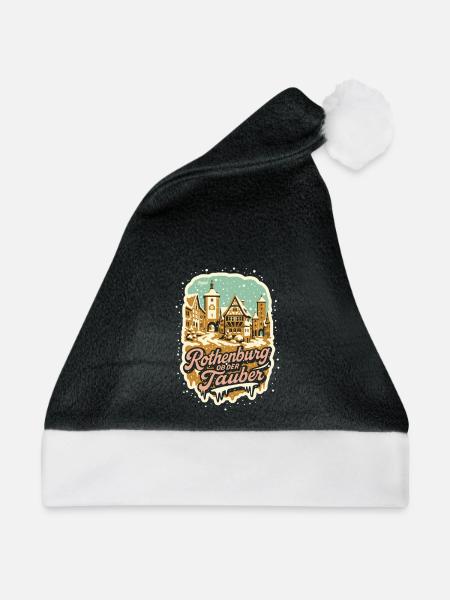 Rothenburg ob der Tauber Winterzauber   - Weihnachtsmütze - Schwarz/Weiß