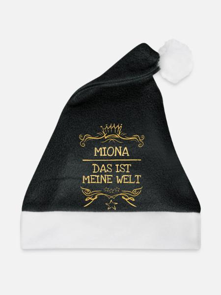 Geschenk für Miona - Weihnachtsmütze - Schwarz/Weiß
