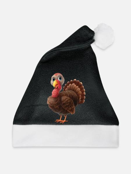 Truthahn - Weihnachtsmütze - Schwarz/Weiß