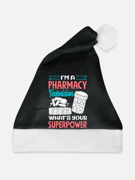 Apotheker Pharmazeutisch-technischer - Weihnachtsmütze - Schwarz/Weiß - Vorne
