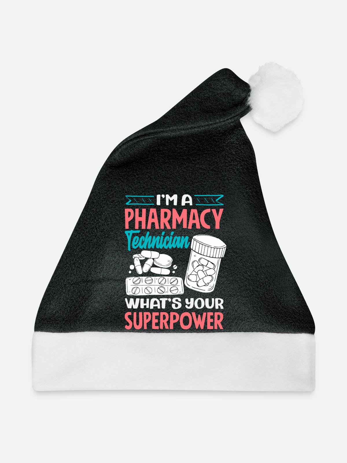 Apotheker Pharmazeutisch-technischer - Weihnachtsmütze - Schwarz/Weiß - Vorne