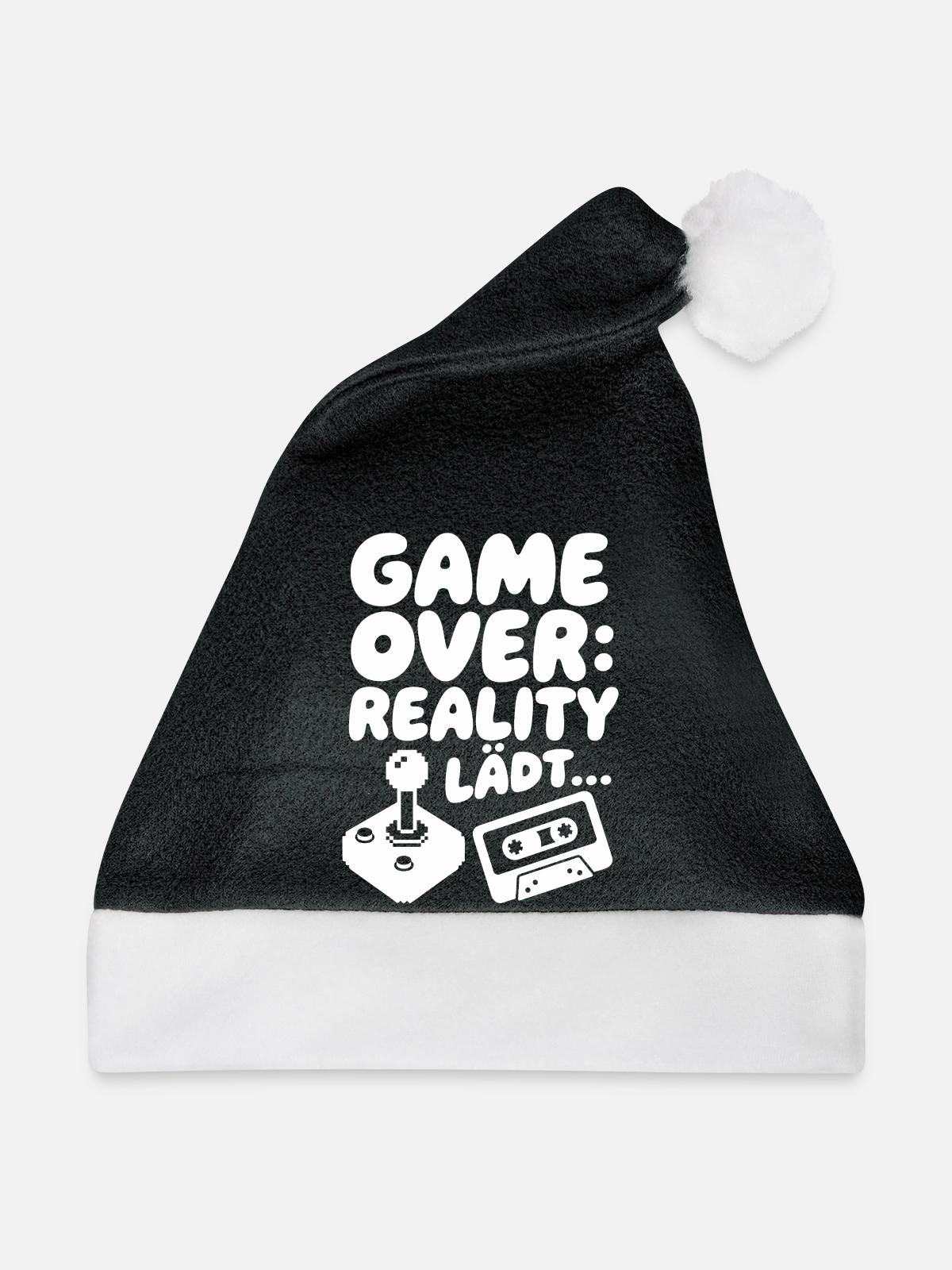 Game Over Reality - Weihnachtsmütze - Schwarz/Weiß - Vorne