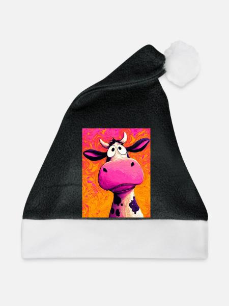 Kuh - Weihnachtsmütze - Schwarz/Weiß