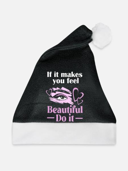 Make-up Kosmetik Kosmetikerin Microblading - Weihnachtsmütze - Schwarz/Weiß