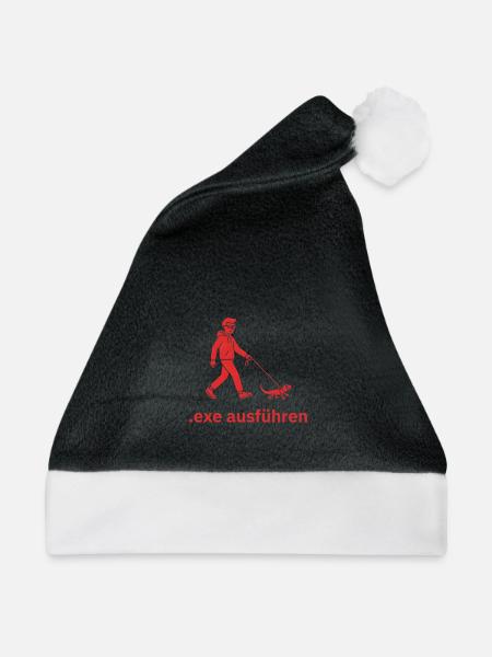 Admin Exe Ausführen Rot - Weihnachtsmütze - Schwarz/Weiß