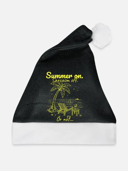 Summer on. Sarcasm off. Gelb. - Weihnachtsmütze - Schwarz/Weiß