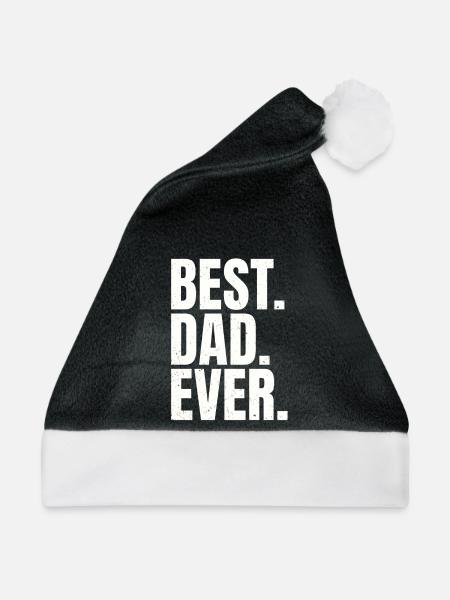 Bester Vater aller Zeiten: Kühne Typografie - Weihnachtsmütze - Schwarz/Weiß