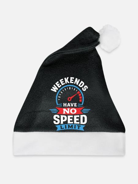 Wochenende ohne Tempolimit - Weihnachtsmütze - Schwarz/Weiß - Vorne