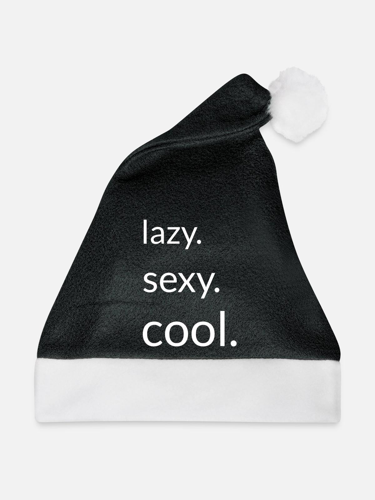 Lazy. Sexy. Cool. - Weihnachtsmütze - Schwarz/Weiß - Vorne