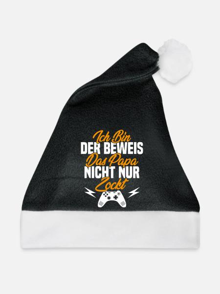 Ich Bin der Beweis das Papa Nicht nur zockt - Weihnachtsmütze - Schwarz/Weiß - Vorne