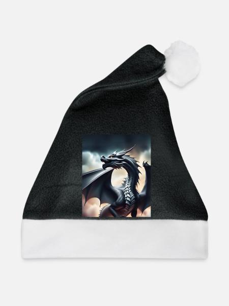 Grauer Drache - Weihnachtsmütze - Schwarz/Weiß