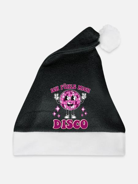 Ich Fühl Mich Disco Party Feiern Disco Tanzen Gehe - Weihnachtsmütze - Schwarz/Weiß - Vorne