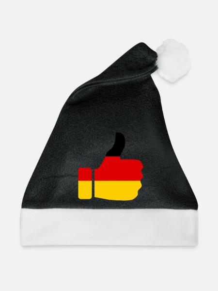 "Daumen Hoch" Fußball Deutschland Nationalelf - Weihnachtsmütze - Schwarz/Weiß