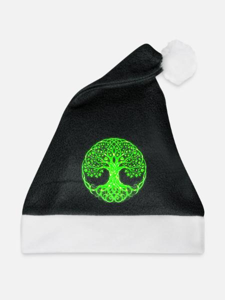 Baum des Lebens, Zen, Wurzeln - Weihnachtsmütze - Schwarz/Weiß