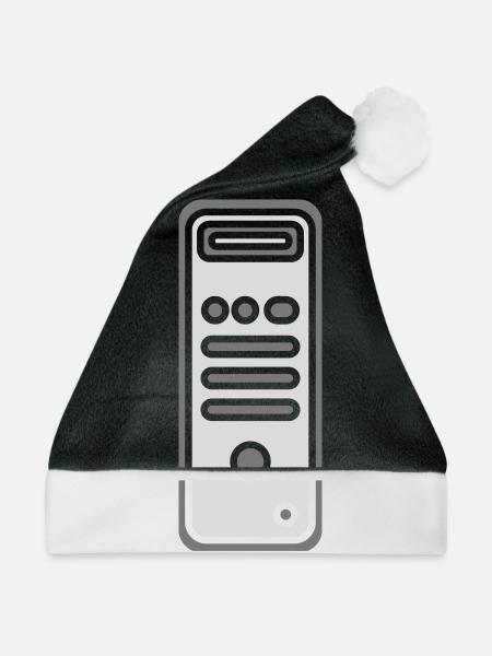 Icon Logo Gehäuse Computer - Weihnachtsmütze - Schwarz/Weiß
