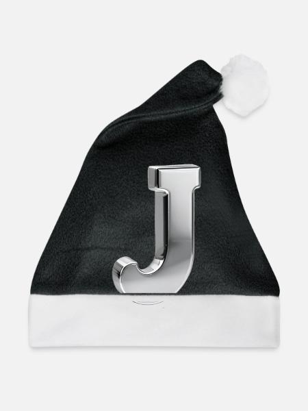 Chrome ,, J " Metallic - Weihnachtsmütze - Schwarz/Weiß - Vorne