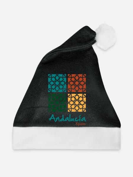 Andalusian Tiles 5 - Weihnachtsmütze - Schwarz/Weiß