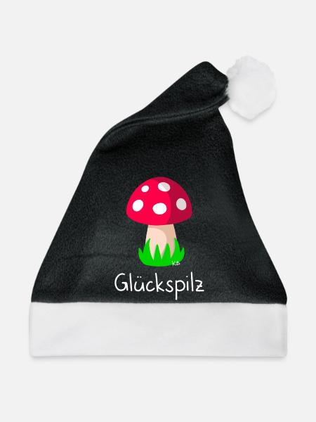 Glückspilz - Weihnachtsmütze - Schwarz/Weiß