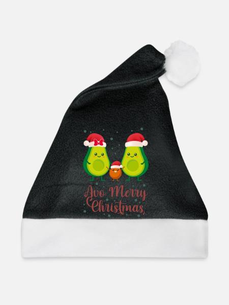 Avocado Weihnachten 1 - Weihnachtsmütze - Schwarz/Weiß