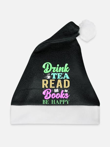 Lesen Bücher Tee - Weihnachtsmütze - Schwarz/Weiß