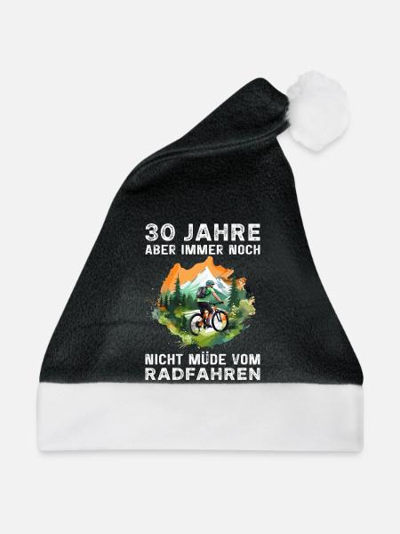 30 Geburtstag Fahrradfahrer Fahrrad Radfahrer - Weihnachtsmütze - Schwarz/Weiß