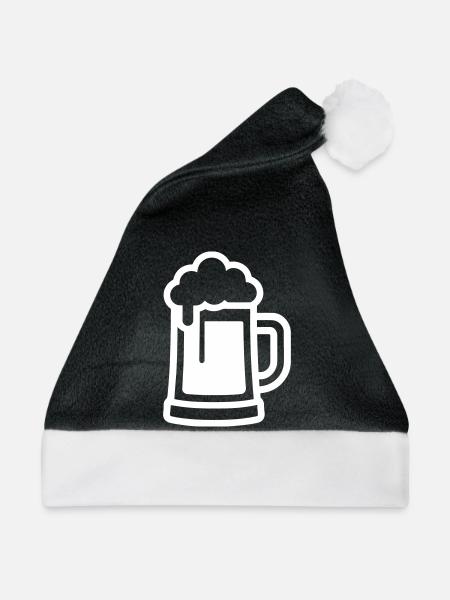 Bierglas Symbol Bier - Weihnachtsmütze - Schwarz/Weiß