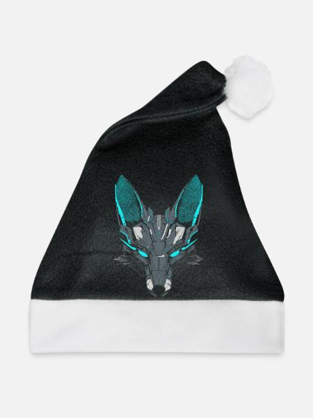 Mecha-Fuchs - Weihnachtsmütze - Schwarz/Weiß