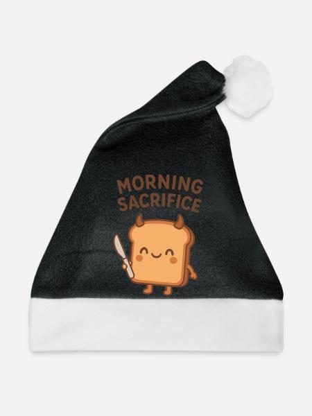 Morgendlicher Opfer-Toast - Weihnachtsmütze - Schwarz/Weiß - Vorne